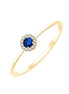 Solitaire clos saphir et diamants 0,02 ct