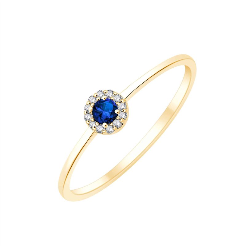 Solitaire clos saphir et diamants 0,02 ct