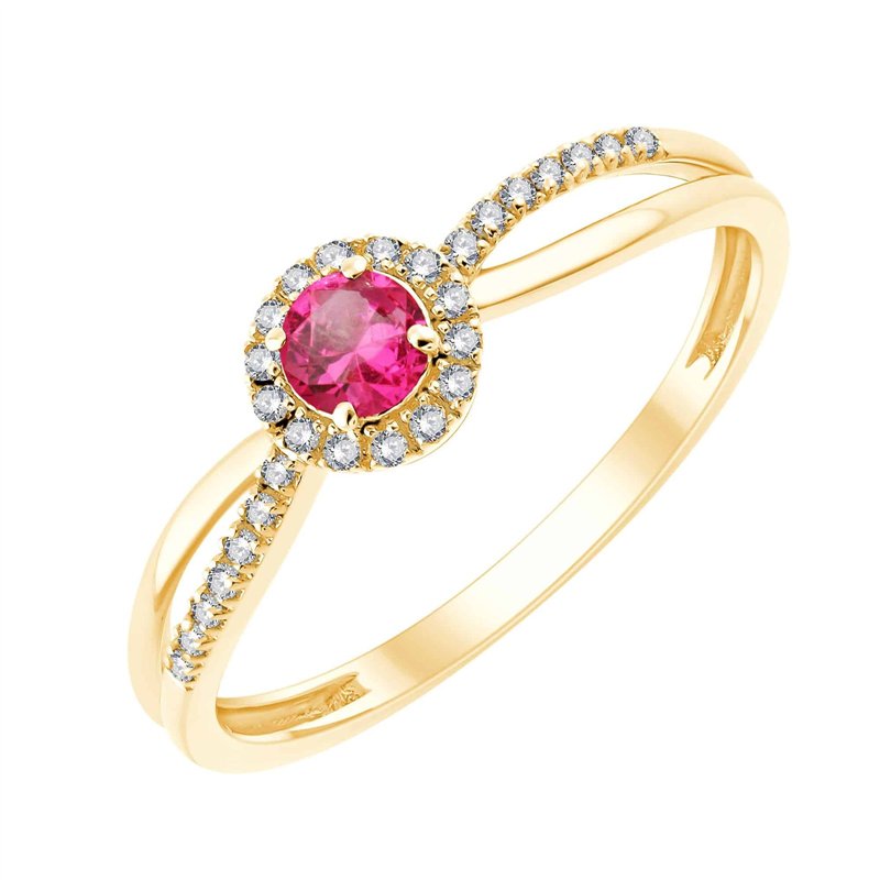 Rubis et diamants 0,07 ct