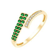 Émeraude et diamants 0,03 carat IV