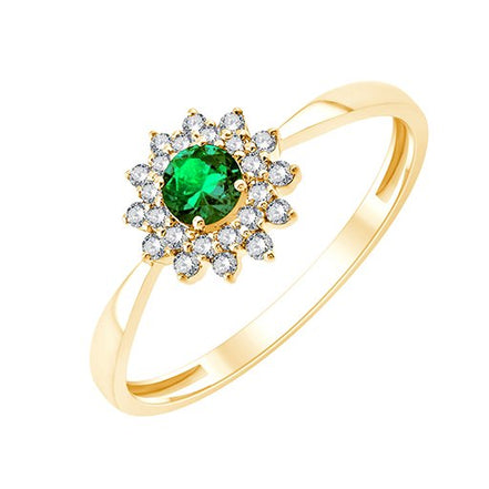 Émeraude et diamants 0,11 ct IV