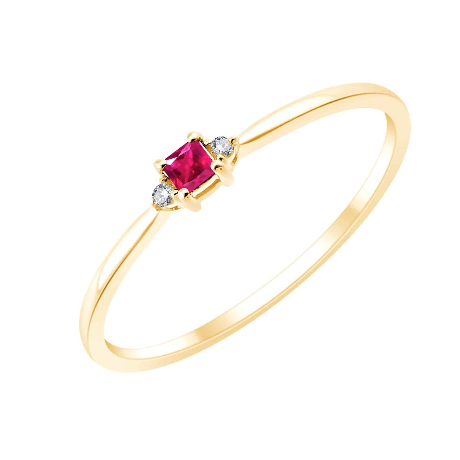 Serti clos rubis et diamants 0,005 carat