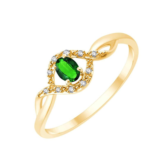Émeraude et diamants 0,02 ct