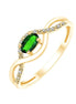 Émeraude et diamants 0,02 ct VI