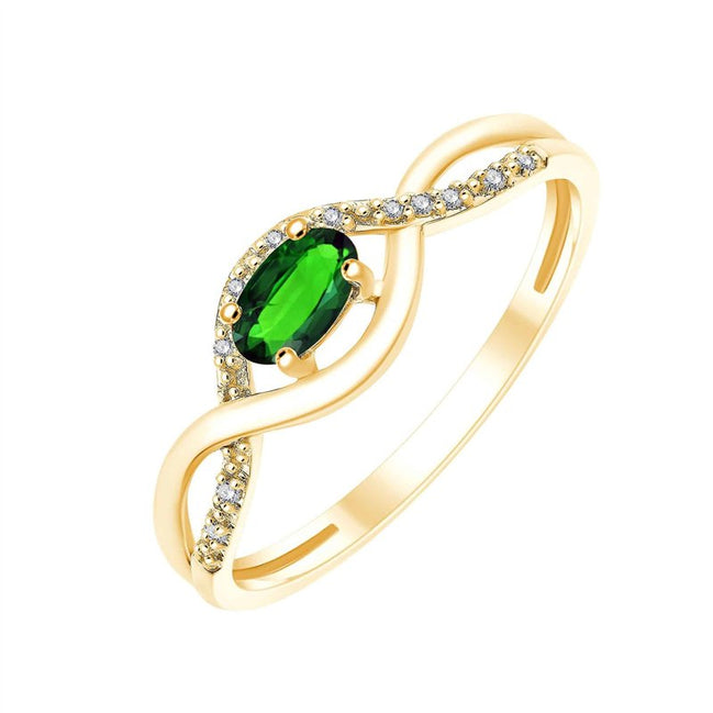 Émeraude et diamants 0,02 ct VI