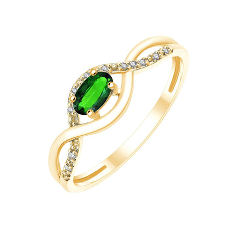 Émeraude et diamants 0,02 ct VI