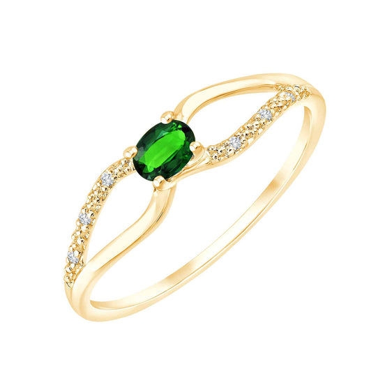 Émeraude et diamants 0,01 ct VII