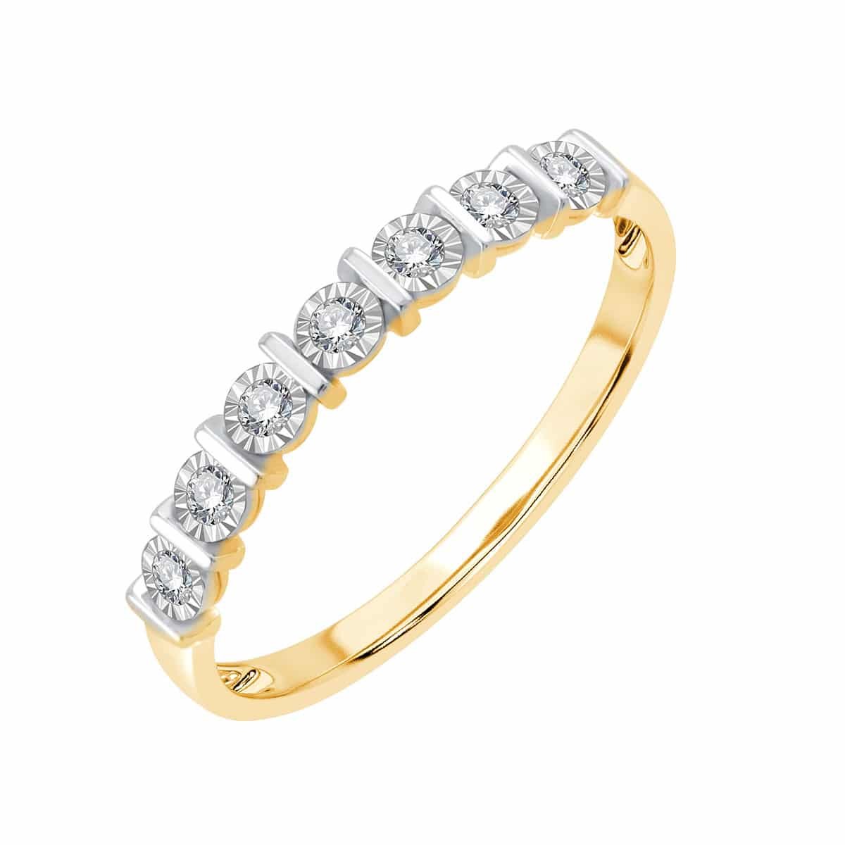 Alliance serti clos diamant en or 18 carats
