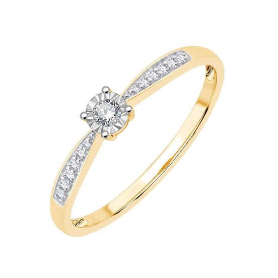 Solitaire Accompagné Diamant 0,08ct