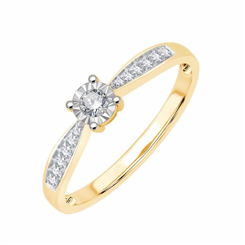 Solitaire Accompagné Diamant 0,11ct