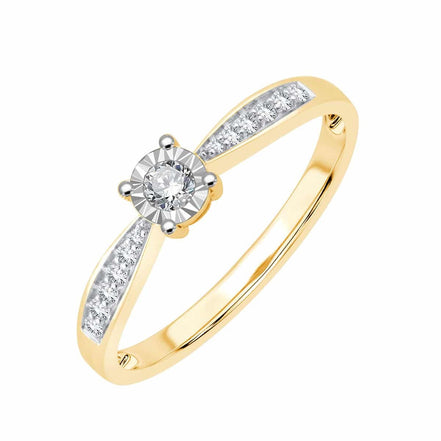 Solitaire Accompagné Diamant 0,11ct