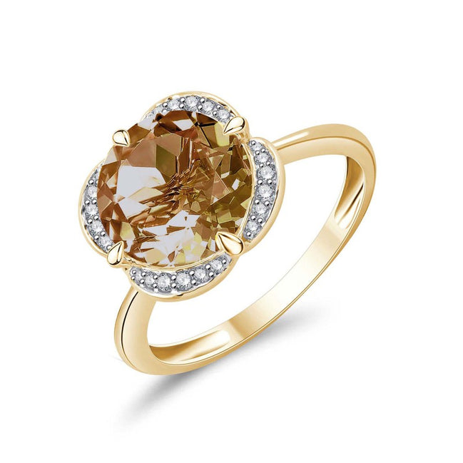 Kalista Rond Serti Griffe Quartz Champagne 3,40ct