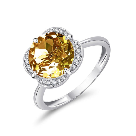 Kalista Rond Serti Griffe Quartz Champagne 3,40ct