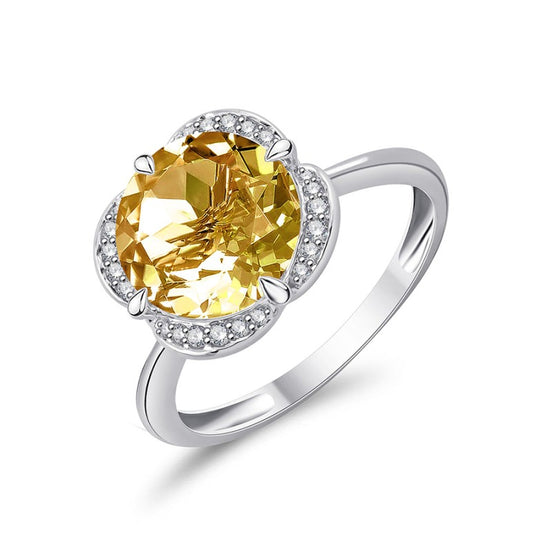 Kalista Rond Serti Griffe Citrine & Diamants 3,40ct