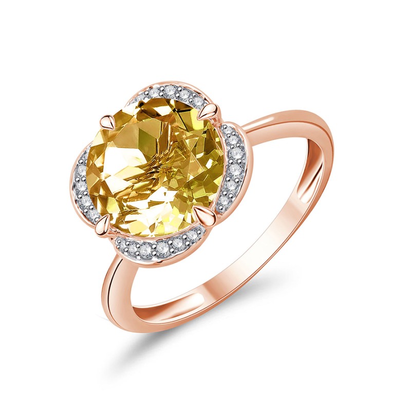 Kalista Rond Serti Griffe Citrine & Diamants 3,40ct