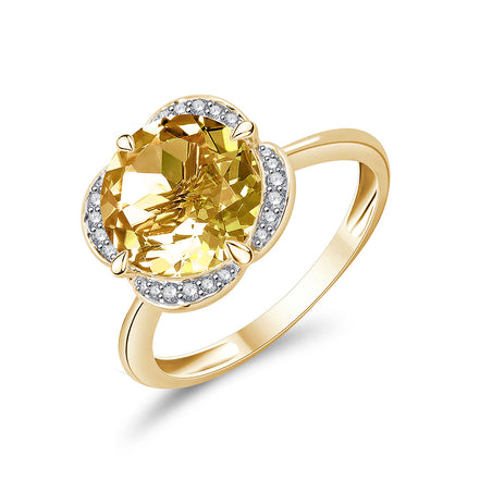 Kalista Rond Serti Griffe Citrine & Diamants 3,40ct