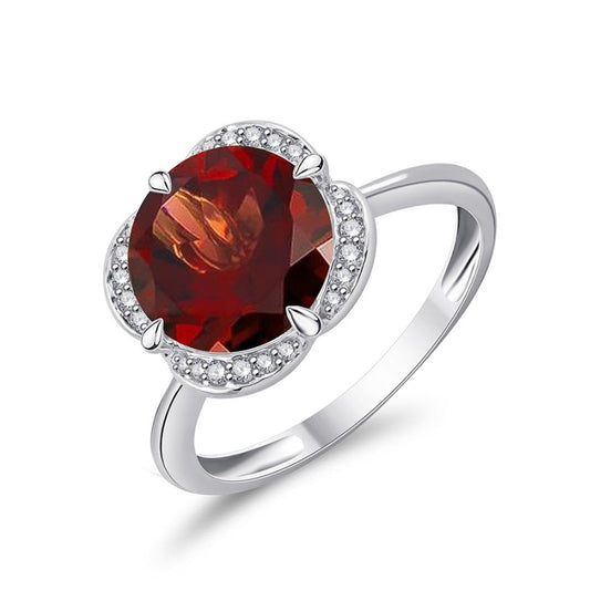 Kalista Rond Serti Griffe Grenat 3,40ct