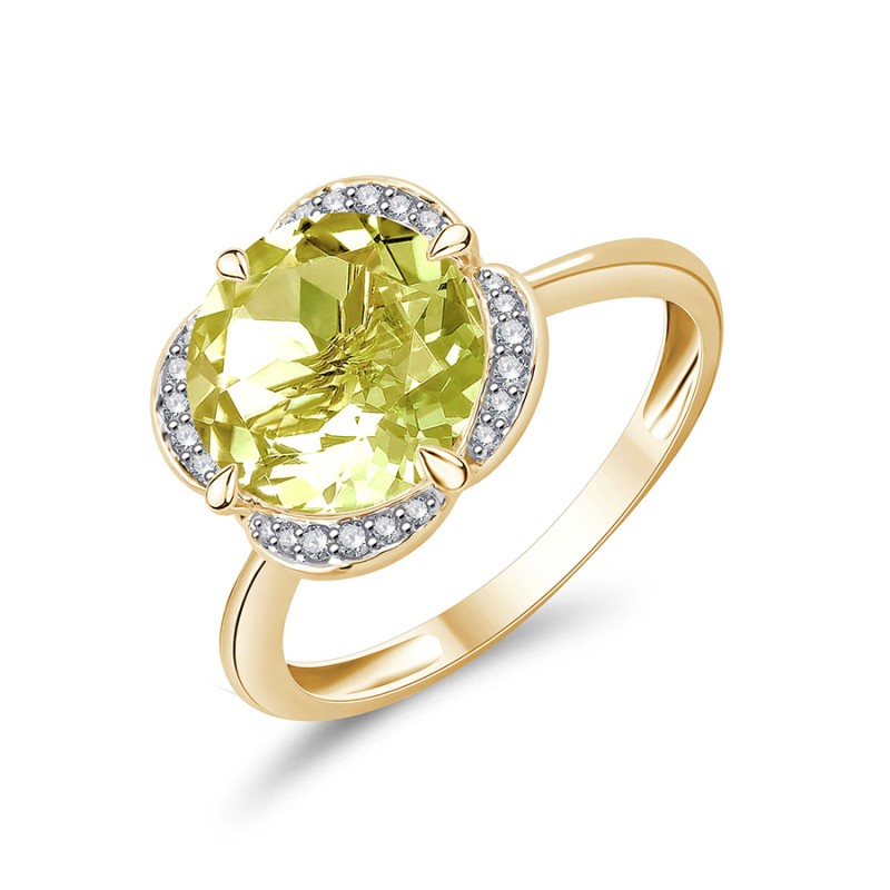 Kalista Rond Serti Griffe Quartz Citron 3,40ct I