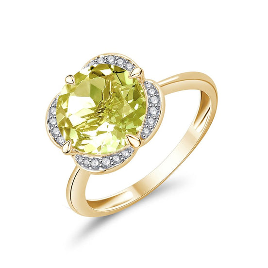 Kalista Rond Serti Griffe Quartz Citron 3,40ct I