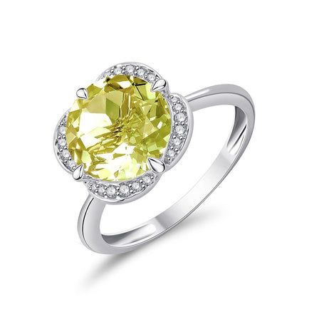 Kalista Rond Serti Griffe Quartz Citron 3,40ct I