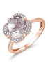 Kalista Rond Serti Griffe Quartz Rose 3,40ct I