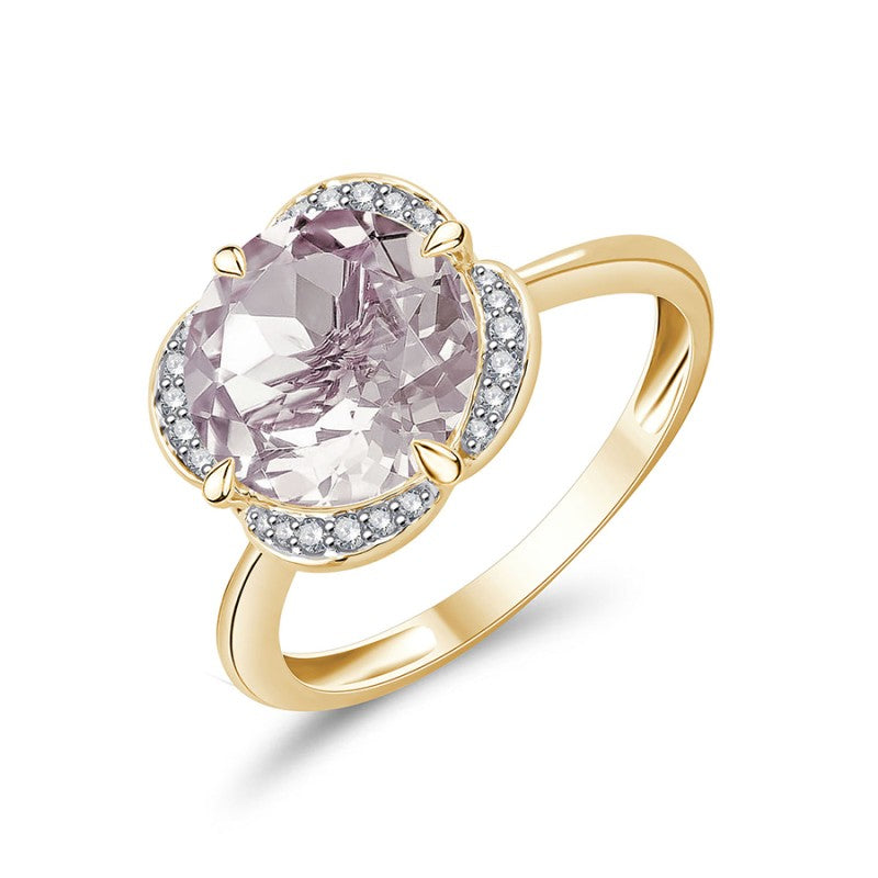 Kalista Rond Serti Griffe Quartz Rose 3,40ct I