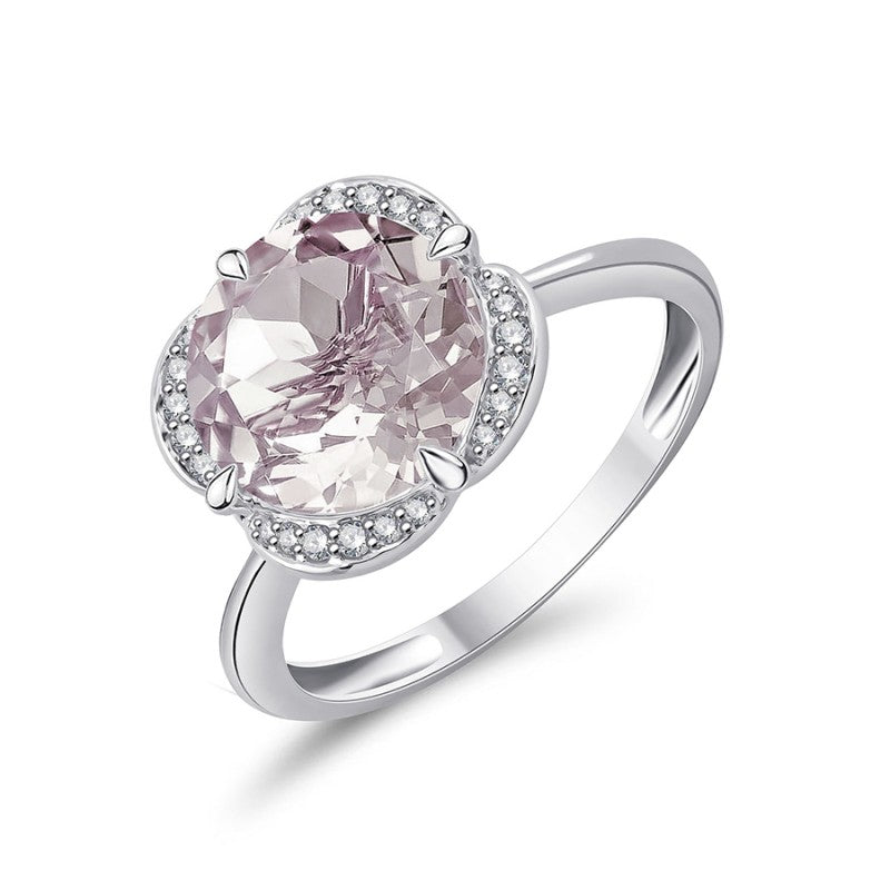 Kalista Rond Serti Griffe Quartz Rose 3,40ct I