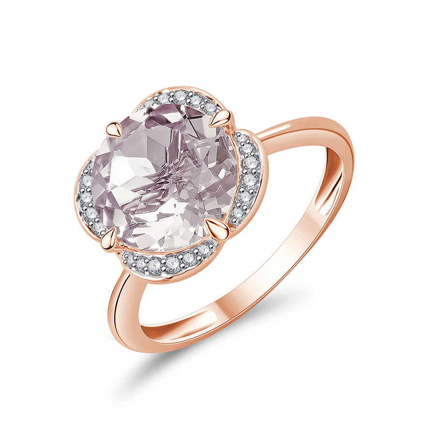 Kalista Rond Serti Griffe Quartz Rose 3,40ct I
