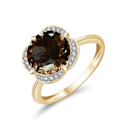 Kalista Rond Serti Griffe Quartz Fumé 3,40ct I
