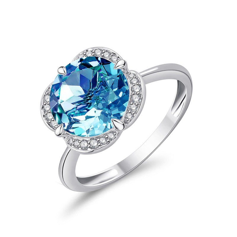 Kalista Rond Serti Griffe Topaze & Diamants 3,40ct I