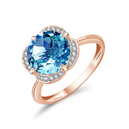 Kalista Rond Serti Griffe Topaze & Diamants 3,40ct I