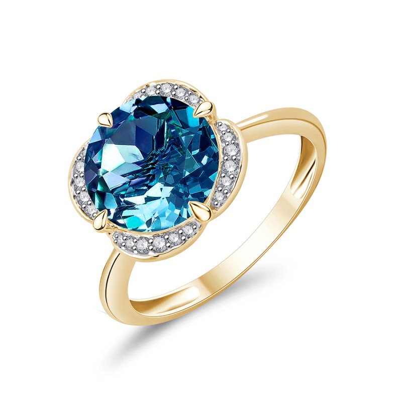 Kalista Rond Serti Griffe Topaze & Diamants 3,40ct II