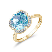 Kalista Rond Serti Griffe Topaze & Diamants 3,40ct IV