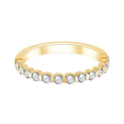Demi Alliance serti clos diamant en or 18 carats