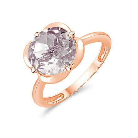 Kalista Rond Serti Griffe Quartz Rose 3,40ct II