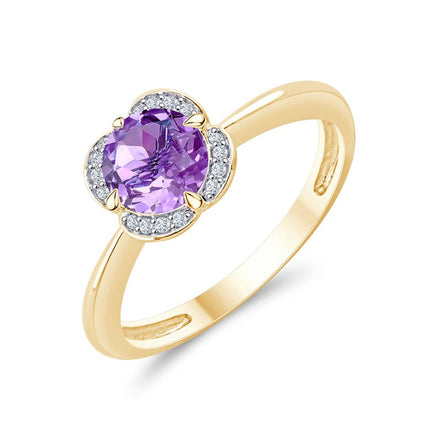 Kalista Rond Serti Griffe Améthyste & Diamants 0,75ct II