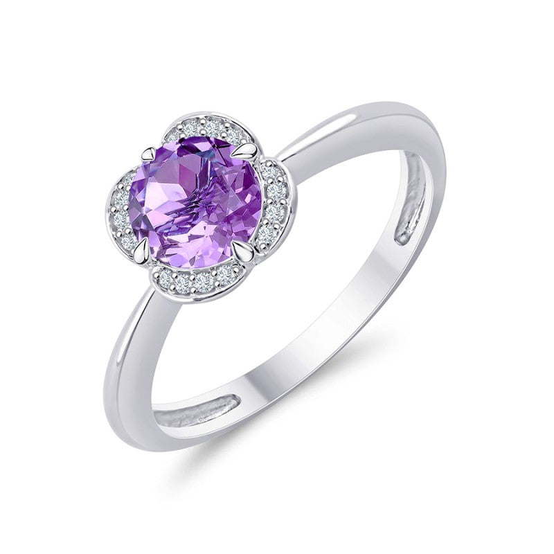 Kalista Rond Serti Griffe Améthyste & Diamants 0,75ct II