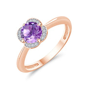 Kalista Rond Serti Griffe Améthyste & Diamants 0,75ct II