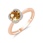 Kalista Rond Serti Griffe Quartz Champagne 0,75ct II