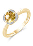 Kalista Rond Serti Griffe Citrine & Diamants 0,75ct