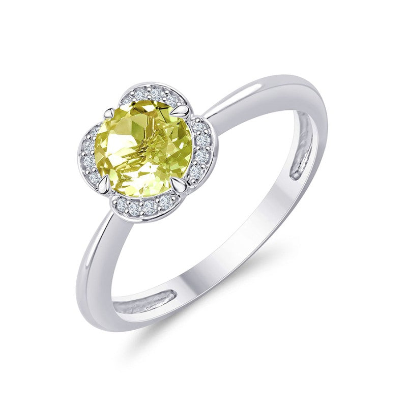 Kalista Rond Serti Griffe Quartz Citron 0,75ct II