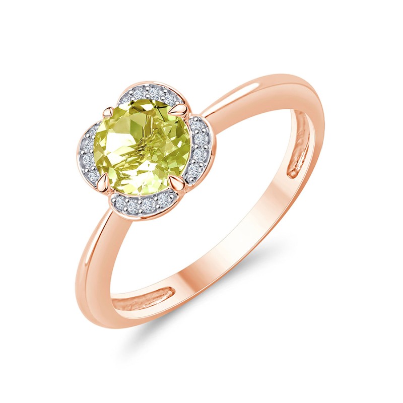 Kalista Rond Serti Griffe Quartz Citron 0,75ct II