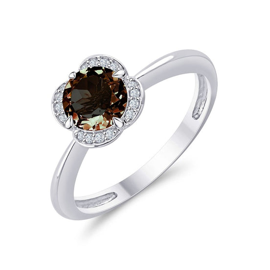 Kalista Rond Serti Griffe Quartz Fumé 0,75ct I