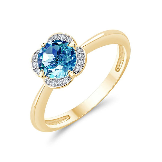Kalista Rond Serti Griffe Topaze & Diamants 0,75ct I