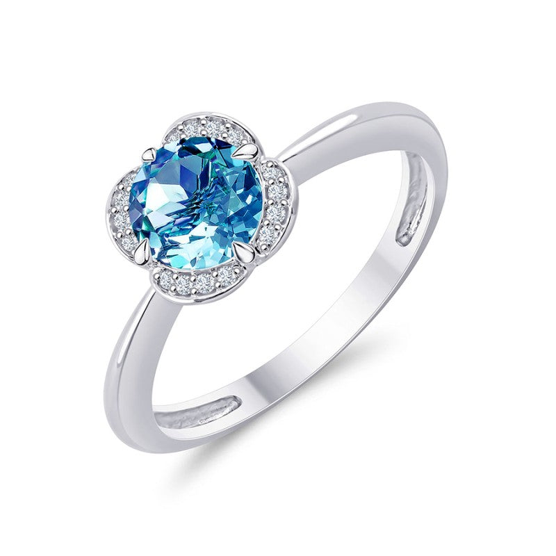 Kalista Rond Serti Griffe Topaze & Diamants 0,75ct I