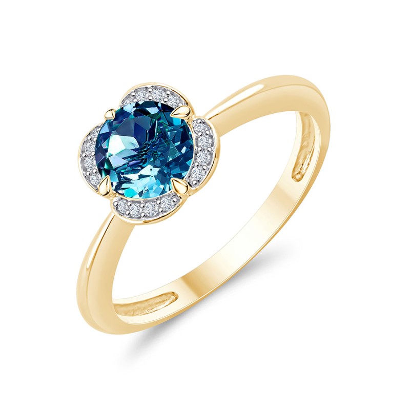 Kalista Rond Serti Griffe Topaze & Diamants 0,75ct II