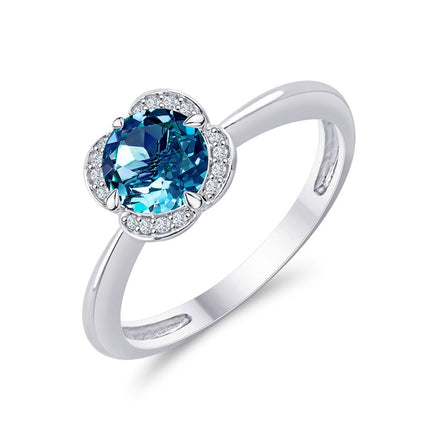 Kalista Rond Serti Griffe Topaze & Diamants 0,75ct II
