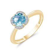 Kalista Rond Serti Griffe Topaze & Diamants 0,75ct III