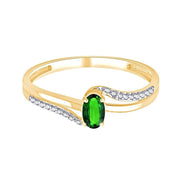 Oval Emerald & Diamonds 0.05ct I