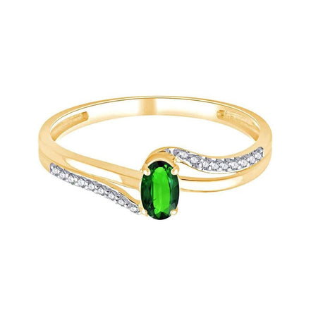Oval Emerald & Diamonds 0.05ct I